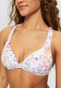 ESPRIT Wattiertes Mit Floralem Print - Bikinitop - Teal Blue