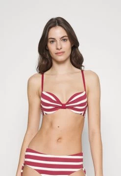ESPRIT Brela Beach Padded Plunge Bra Stripe - Bikinitop - Dark Red 3