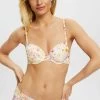 ESPRIT Wattiertes Mit Bügel Cups Und Blütenmuster - Bikinitop - Violet