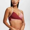 ESPRIT Tayrona Wattiertes In Wickelform - Bikinitop - Dark Red