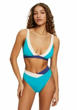 ESPRIT Wattiertes Im Block-Design - Bikinitop - Teal Green