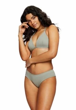 ESPRIT Recycelt Wattiertes - Bikinitop - Khaki Green